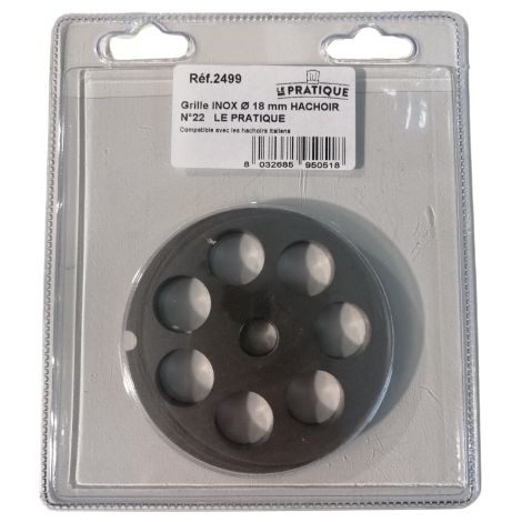 Rejilla de acero inoxidable ø 18 mm universal para picadora N°22 - Le Pratique