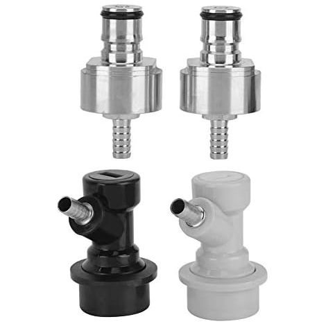Carbonatation Cap, Carbonator en Acier Inoxydable avec Barb Bille de Verrouillage Connecteur, bire Keg Dconnexion Set pour Homebrew Soda Eau Carbonate bire Boissons gazeuses (1/5)