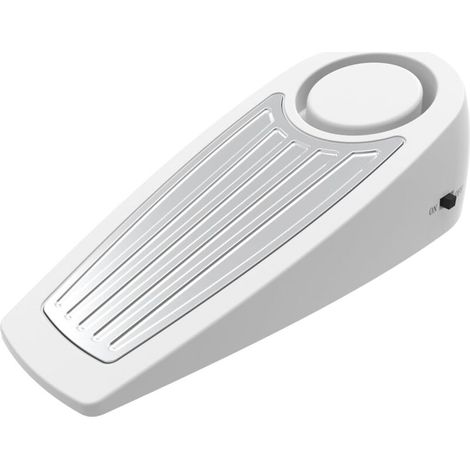 Butée de porte avec alarme pour maisons, chambres et hôtels, 130 dB, facile à installer, butée de sol fiable et portable, pack de 1, blanc. (1/5)