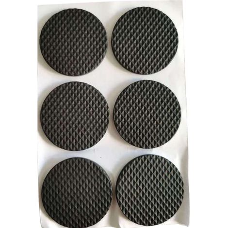 Lot de 12 patins antidérapants en caoutchouc pour pieds de meubles (table, chaise) - Diamètre 4,4 cm