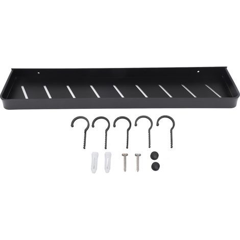 Caddie de douche, étagère murale avec crochets, espace en aluminium, organisateur polyvalent de grande capacité pour salle de bains, toilettes, maison 60cm (1/5)