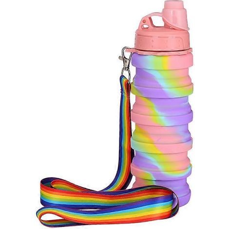Gobelet pliable, gourde de sport et de voyage, bouilloire télescopique 500 ml (rose camouflage) (1/5)