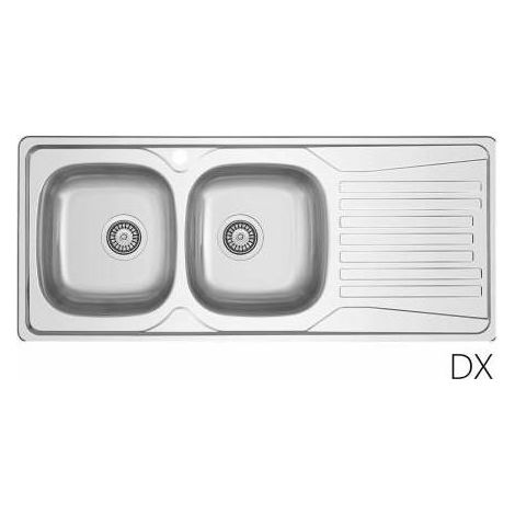 LAVELLO INCASSO IN ACCIAIO INOX MOD. LS01 116x50 CM Misura: cm. 116 gocciolatoio dx