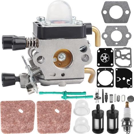 - Carburador - Kit de reparación - Compatible con STIHL FS38 FS45 FS55 KM55 HL45 - Para desbrozadora/cortasetos - Negro - Estándar (1/5)