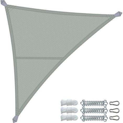 VOUNOT® Wasserdicht Sonnensegel Dreieckig mit Befestigung Set, 3x3x3m, Anthrazit