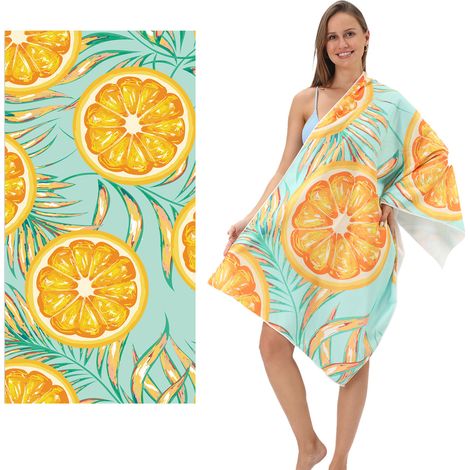 Serviette de plage en microfibre 80160 cm, absorbante, idéale pour le sport, le bain et la natation. Impression réactive. Séchage rapide. (1/4)