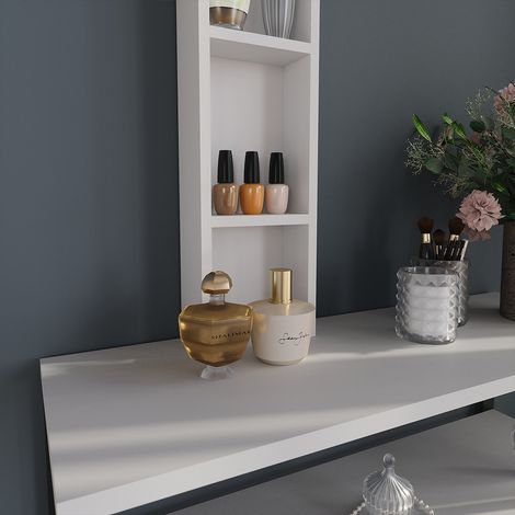 Armadietto aggiuntivo Sherry, Bianco, 20 x 65 cm con 3 scomparti portaoggetti, Vicco (1/5)