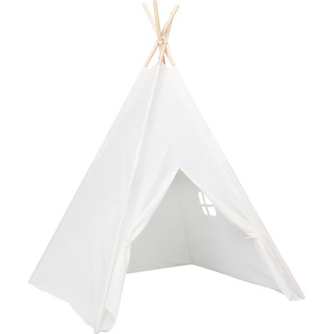 Tienda tipi para niños con bolsa de piel de melocotón 120 x 120 x 150 cm blanco 020005205 (1/5)