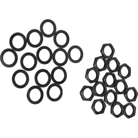 Kit de Fixations Noirs M9 pour Connecteurs de Guitare Électrique et Basse - Rondelles et Écrous Filetés (1/5)
