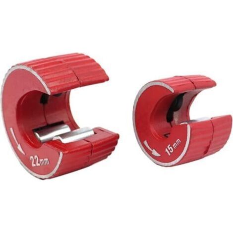 Mini coupe-tube rond en alliage de zinc, outil de coupe pour tuyaux de plomberie, en aluminium, cuivre et PVC, rouge, 15 mm + 22 mm