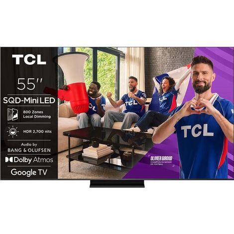 Téléviseur TCL C7L 55C7L 55" 4K Mini LED SQD HDMI 4 Google TV Noir 120 Hz (1/5)
