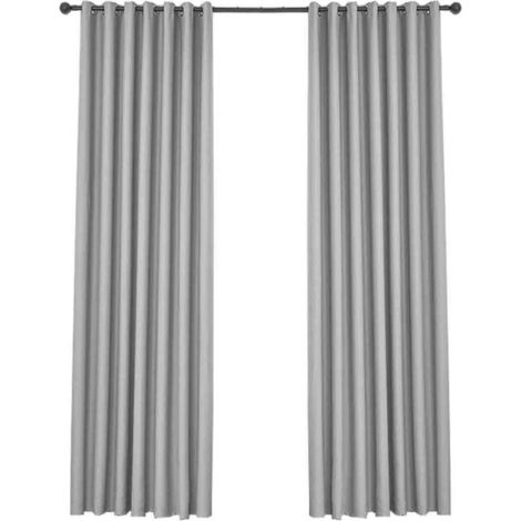 Rideaux Occultants Isolants Thermiques - Design Moderne à Oeillets - Gris Clair 132x240 cm (1/4)