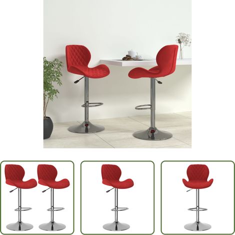 Chaise de bar - Tabourets de bar lot de 2 rouge bordeaux velours (1/5)