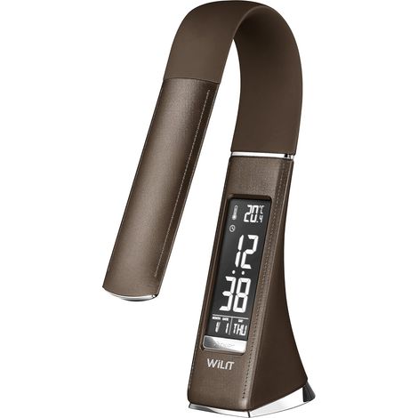 MINKUROW U2 Lámpara De Escritorio Led De 5 W, Pantalla Regulable, Lámpara De Mesa Con Reloj Despertador, Calendario, Indicador De Hora Y Temperatura, Lámpara De Noche Con 3 Niveles De Brillo Regulable (1/4)