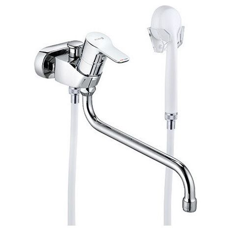 Pure & easy con vasca-doccia e doccetta da 45 mm per montaggio a parete