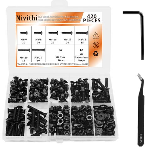 Vis M4 Vis Btr Acier au Carbone 10.9 Noir 420Pcs (1/5)