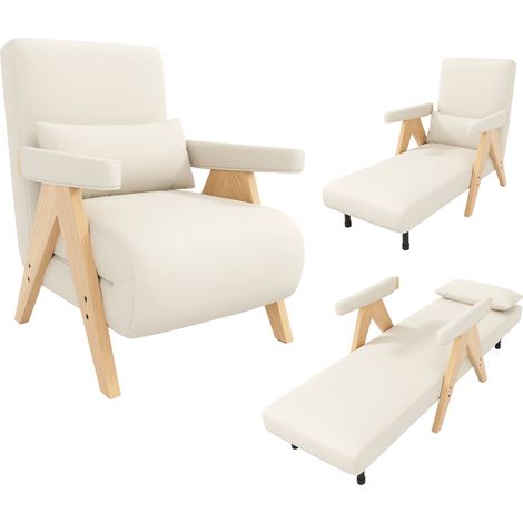 Diseño moderno: sillón convertible 3 en 1 con función de cama, sofá cama convertible, silla plegable tapizada, asiento tapizado, sillón de salón, cama individual, adecuado para sala de estar, dormitor
