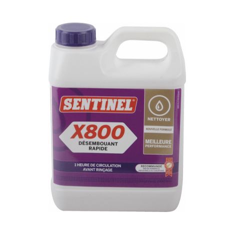 Sentinel – Désemboueur rapide X800 – Dégazeur avec filetage plomberie – Installation professionnelle recommandée – 1L