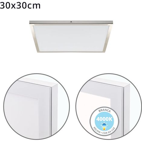 Panel superficie VOLTAIRE 30x30 24W LED 1920lm 4000K 120° C.30xL.30xA.2,3cm Niquel (1/3)