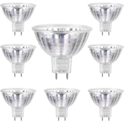 (Blanc chaud)Ampoules Halogènes - MR16 - 12V 50W - Blanc Chaud - Dimmable - 8 Pièces (1/4)