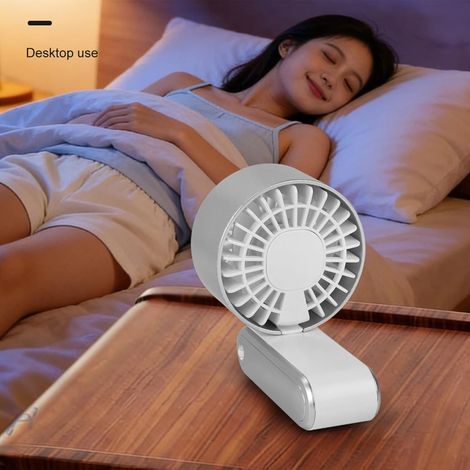 Mini Ventilateur Portable - Voyage Camping - Pliant portatif refroidissement - Extérieur bureau - Blanc (1/2)