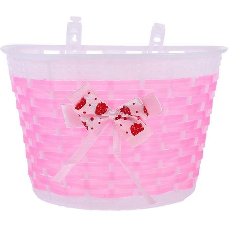 Panier avant de vélo tricoté en forme de cœur avec nœud, pour enfants et filles, lot de 3 (1/5)
