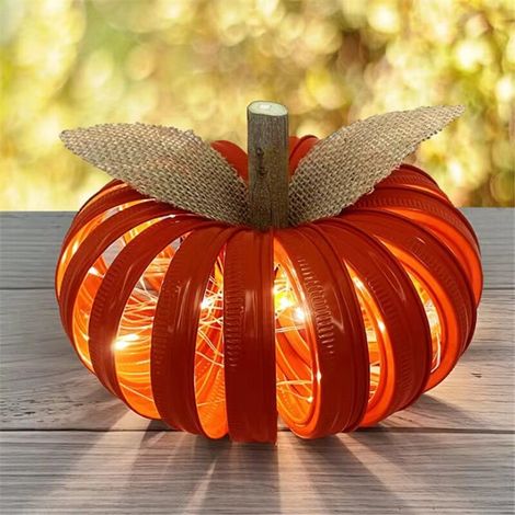 royaluxe -Lanterne de citrouille d'Halloween Décoration d'automne Thanksgiving Light Up Pumpkin Décorations d'Halloween de citrouille d'Halloween, (1/5)