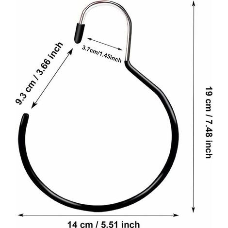 argenté Cintre pour Foulard à Anneau 5 Pièces Cintre Porte Foulard Cintre D'écharpe Rond Support écharpe Placard Crochet Anneau, Organisateur D'écharpe, Idéal pour Ceinture Cravates Serviettes (1/4)