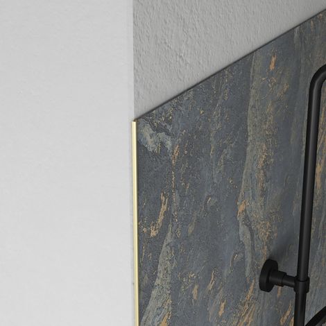Juego 2 perfiles de acabado de Aluminio Oro Cepillado - 10x5x2100 mm (1/5)