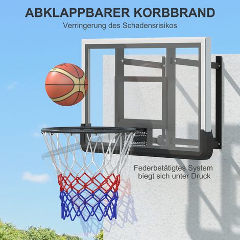 Panier de basket mural, panier avec ressort, panneau arrière incassable, Noir (1/3)