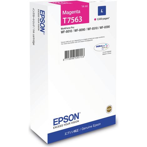 Cartucho epson t7563 magenta wf pro wf-8010 wf-8090 wf-8510 wf-8590 (1/2)