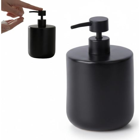 1 - Distributeur De Savon - Céramique - Pompe Abs Anti-Rouille - Grande Capacité 690 Ml Pour Cuisine Et Salle De Bain - Noir Mat - 17 X 10,5 Cm (1/5)