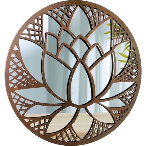 Signes Grimalt Aplique Metal Adorno Pared  Flor Espejo Apliques Metal Marrón 2x50x50cm 31261