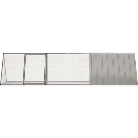 Maison Exclusive - Gabbia per conigli grigia 302,5x80,5x71 cm in acciaio zincato (1/5)