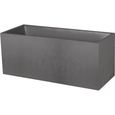 EDA – Jardinière muret basalt 98 L – Polypropylène anti-UV – Double paroi pour isolation thermique – Gris anthracite – Utilisation intérieure/extérieur