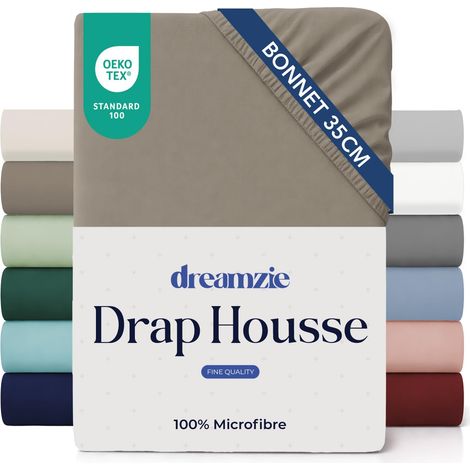 Drap Housse 140x190/200cm Lin Grand Bonnet 35cm (1/5)