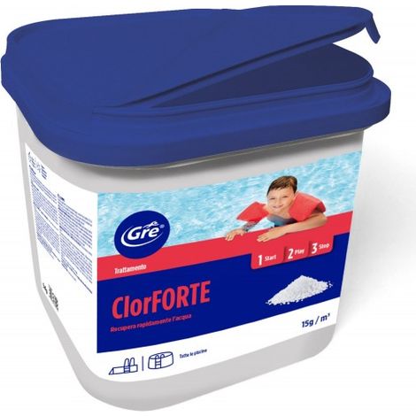 Cloro shock forte granulare per piscine Gre 5kg (1/3)