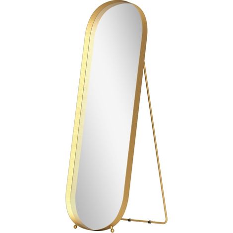 Goldener Metall-Standspiegel 160 x 50 cm, bogenförmiger Ganzkörperspiegel (1/5)