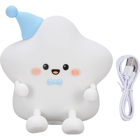 Veilleuse étoile mignonne en Silicone pour chambre à coucher, lampe de chevet avec batterie Rechargeable de 1200mAh, décor de chambre Kawaii (1/5)
