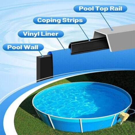 Lot de 38 bandes de recouvrement pour revêtement de piscine hors sol, kit de remplacement pour clips de revêtement de piscine ronde de 7,3 m (1/4)