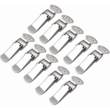 10 Pièces Loquet à Ressort Bascule Acier Inoxydable Fermeture à Levier Tiroir Hardware pour Coffre à Outils valise et Coffre