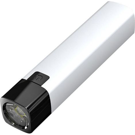 MultifonctionnelS Lampe torche portable avec batterie externe : Conception à double fonction, servant à la fois de chargeur portable et de lampe torche à haute luminosité.dirigéUne(Blanche) (1/5)