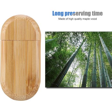 Clé USB 3.0 32GB en Bois Naturel - Mémoire Flash Portable avec Design Ovale et Boîte (1/5)