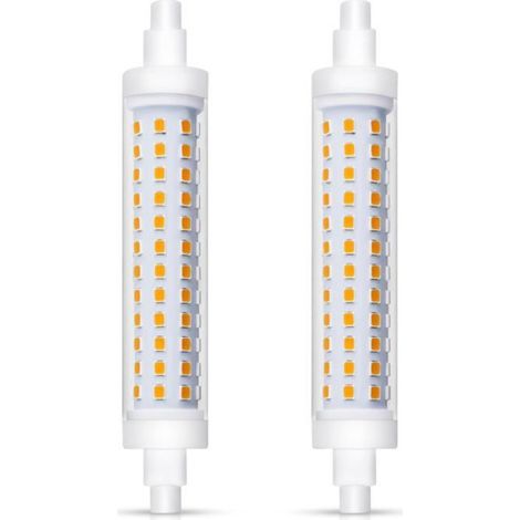 1 Ampoule R7S LED, 118mm, 15W Blanc Chaud 3000K, 1540lm, Corps Céramique, Pour Plafonnier Studio (1/5)