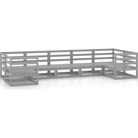 Maison Exclusive - 7-tlg. Garten-Lounge-Set Massivholz Kiefer (1/5)