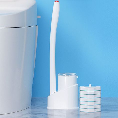 Ensemble de brosses de toilette jetables, support de nettoyage, tête remplaçable, autres accessoires d'équipement de salle de bains (1/5)