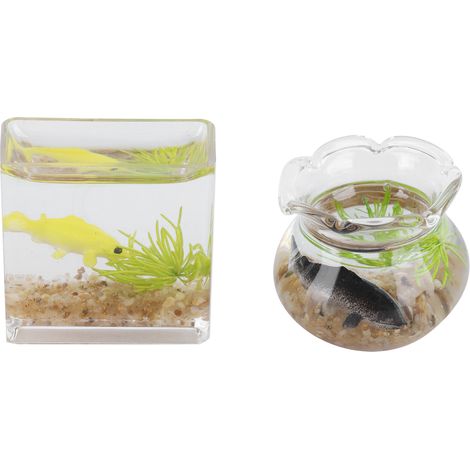 Lot de 2 aquariums miniatures à l'échelle 1:12, accessoires pour maison de poupée (1/5)