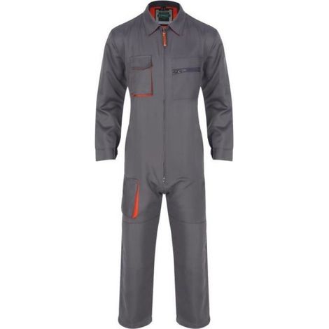 Combinaison de Travail Homme avec Multi Poches Zippé Vêtements de Travail Mécaniciens S-4XL Gris - YONGHS (1/3)