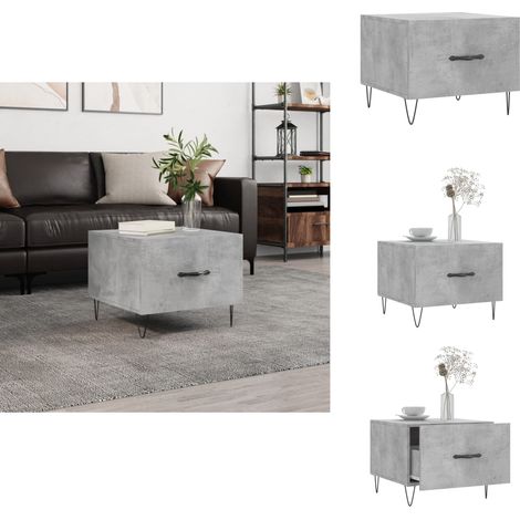Table basse gris béton 50x50x40 cm bois d'ingénierie - Table Basse - Meuble Salon - Table D'appoint - Table Design - Table Grise (1/5)