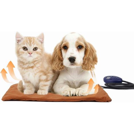 ZOLGINAH Tapis Chauffant Chien Chat Coussin Chauffant pour Animaux de Compagnie, Electrique Coussin pour Chien Chat avec 7 Vitesses de Réglage de la Température 40x30cm (1/4)